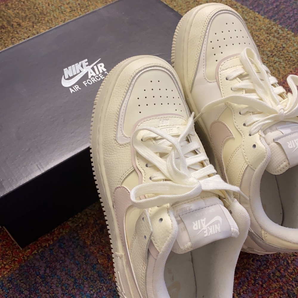 nike Air Forces (new with original box) “Coconut milk/Desert Sand”